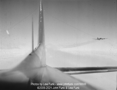 B-17 on Mission to Berlin February 3, 1945 taken from the radio room top hatch