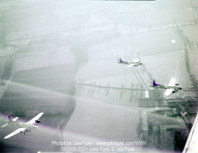 B-17's Near Mendlesham after Mission to Berlin February 3, 1945 - Color