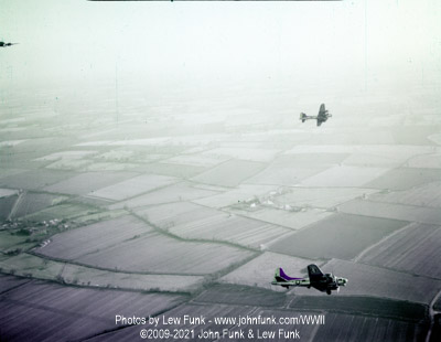 43-38365 <q>Sugar</q> Near Mendlesham After Mission to Berlin February 3, 1945 - Color