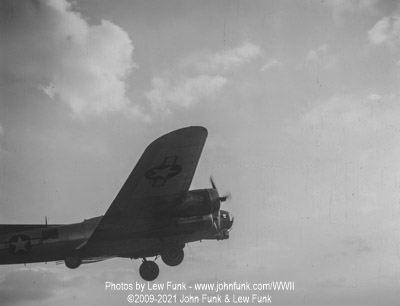 B-17 Landing at Mendlesham AFB after Mission to Berlin February 3, 1945