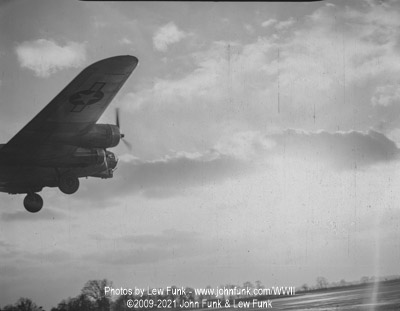 B-17 Landing at Mendlesham AFB after Mission to Berlin February 3, 1945