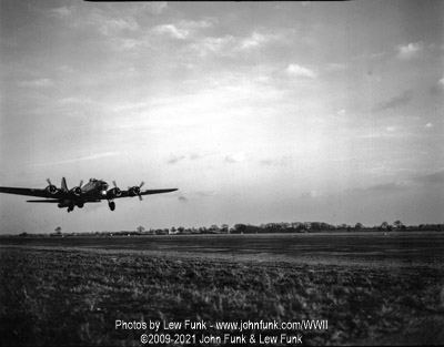 B-17 Landing at Mendlesham AFB after Mission to Berlin February 3, 1945
