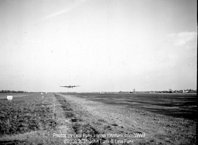 B-17 Landing at Mendlesham AFB after Mission to Berlin February 3, 1945