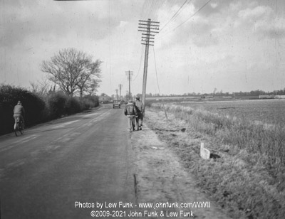 Men Walking at Mendlesham AFB after Mission to Berlin February 3, 1945
