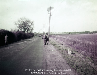 Men Walking at Mendlesham AFB after Mission to Berlin February 3, 1945