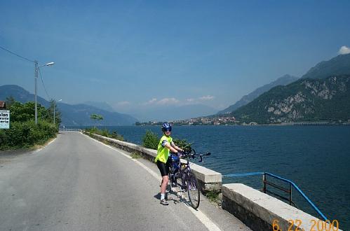 Dorothy And Bike At Lake Como