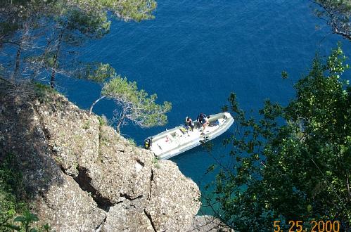 Divers Off The Clifs Of Portofino